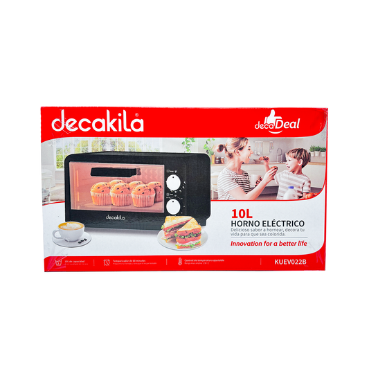 Horno Tostador Eléctrico 10 L Negro Decakila KUEV022B (Caja con 4 piezas)