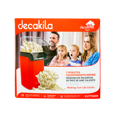 Máquina de Palomitas de Aire Caliente Rojo Decakila KUTT009R (Caja de 12 Piezas)