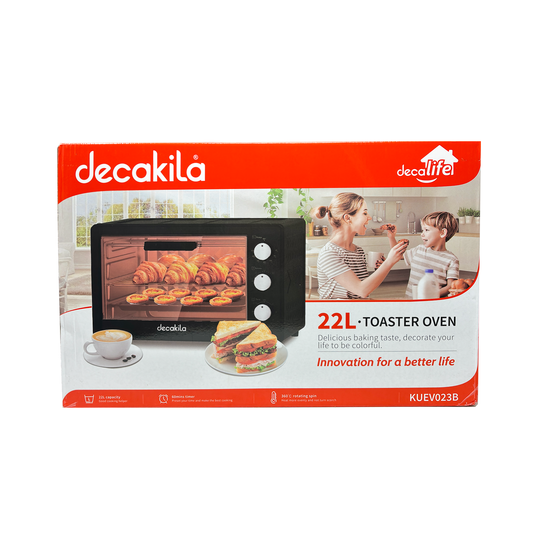 Horno Tostador Eléctrico 22 L Negro Decakila KUEV023B (Caja con 4 piezas)
