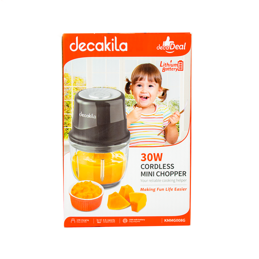 Mini Procesador de Alimentos Inalámbrico Gris Decakila KMMG008G (Caja de 15 Piezas)