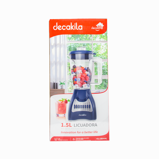 Licuadora 10 Velocidades Vaso de Plástico Azul Decakila KUJB044L (Caja de 4 Piezas)