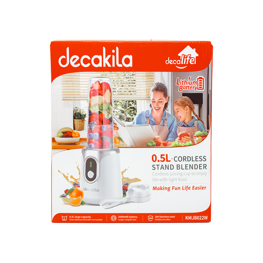 Licuadora Personal 500 ml Inalámbrica Blanca Decakila KMJB022W (Caja de 8 Piezas)