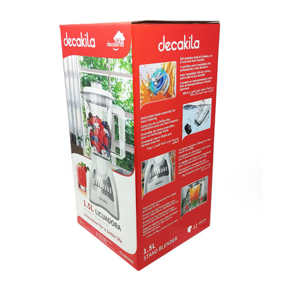 Licuadora 10 Velocidades Vaso de Plástico Blanca Decakila KUJB044W (Caja de 4 Piezas)