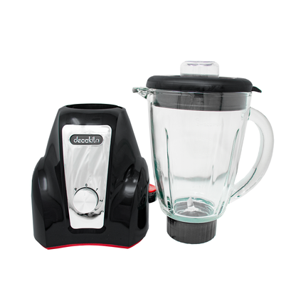 Licuadora 2 Velocidades Vaso de Vidrio 1.5 L Inalámbrica con Batería Recargable Negro Decakila KUJB052B