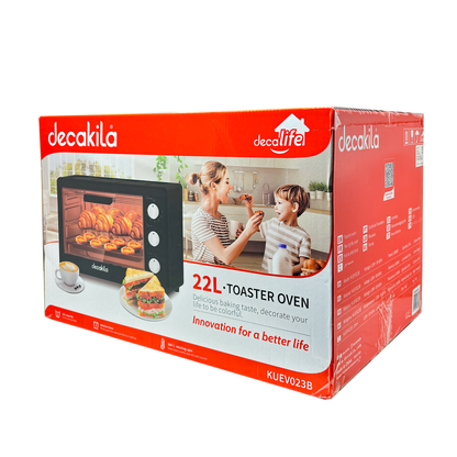 Horno Tostador Eléctrico 22 L Negro Decakila KUEV023B (Caja con 4 piezas)