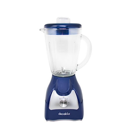 Licuadora 2 Velocidades + Pulso Vaso de Vidrio Azul Decakila KUJB045L
