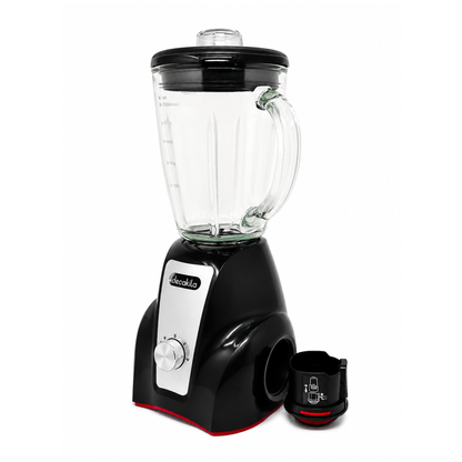 Licuadora 2 Velocidades Vaso de Vidrio 1.5 L Inalámbrica con Batería Recargable Negra Decakila KMJB050B