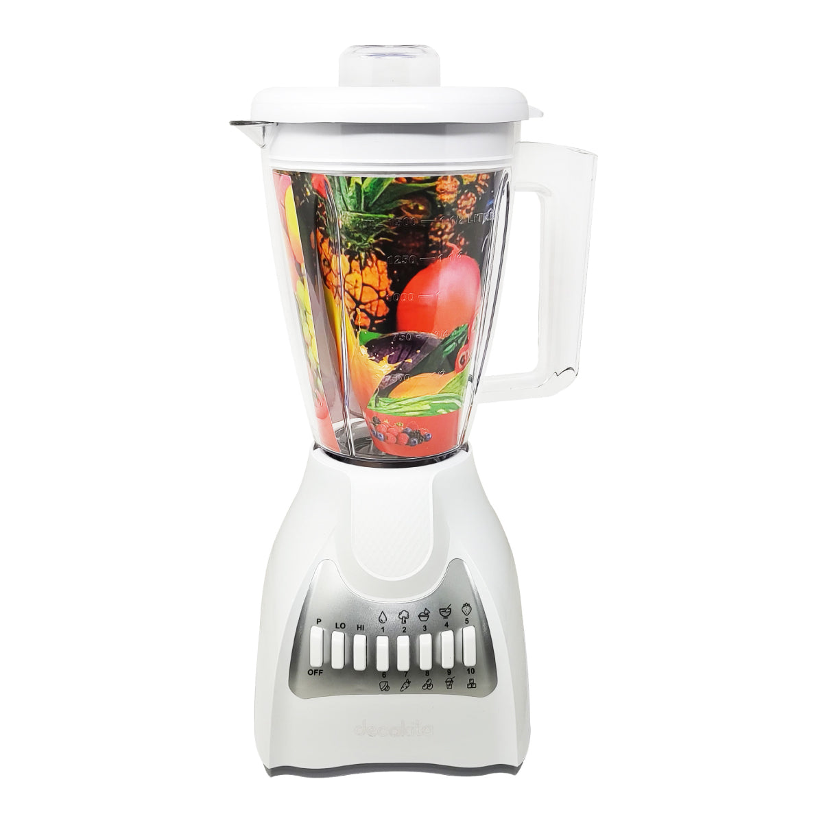 Licuadora 10 Velocidades Vaso de Plástico Blanca Decakila KUJB044W (Caja de 4 Piezas)