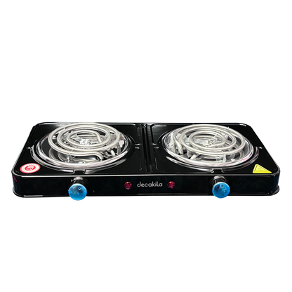 Parrilla eléctrica 2 quemadores de resistencia Decakila KUCC002B (Caja de 8 Piezas)
