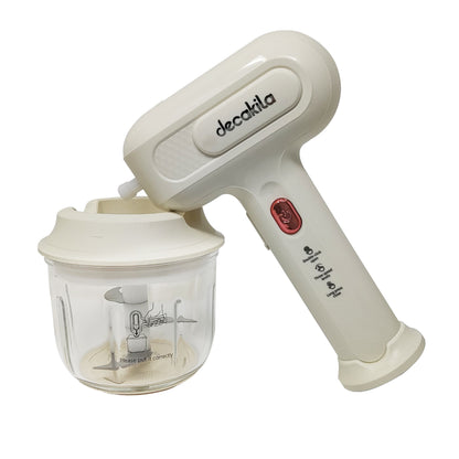 Combo Crema: Batidora de Inmersión 1 Velocidad + Batidora de Mano con Tazón de Vidrio Blanco Decakila