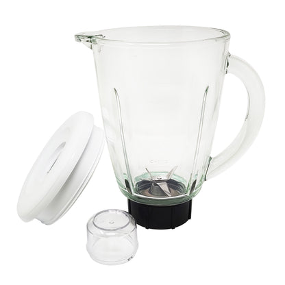 Licuadora 2 Velocidades + Pulso Vaso de Vidrio Blanco Decakila KUJB045W (Caja de 4 Piezas)