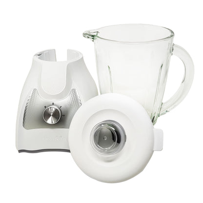 Licuadora 2 Velocidades + Pulso Vaso de Vidrio Blanco Decakila KUJB045W (Caja de 4 Piezas)