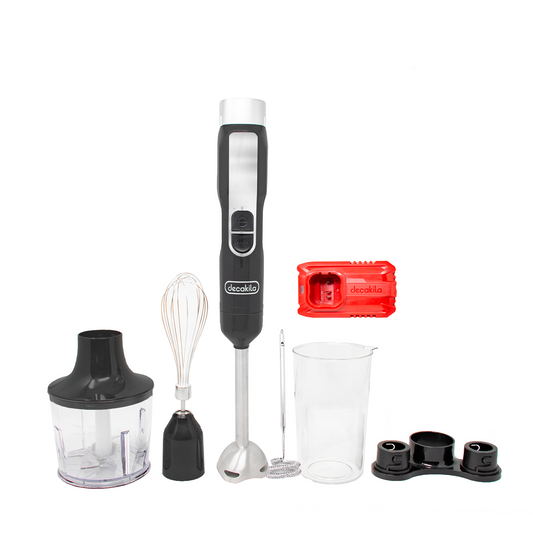 Batidora de Inmersión 5 Velocidades con Accesorios 5 en 1 Inalámbrica con Batería Recargable Negra Decakila KUJB056B