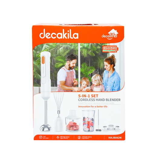 Batidora de inmersión 5 en 1 con accesorios Inalámbrico Blanco Decakila KMJB042W (Caja con 6 Piezas)