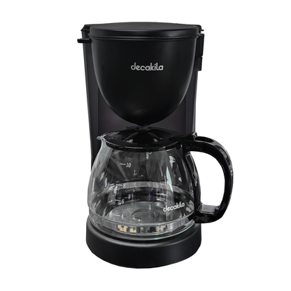 Cafetera de Goteo 10 Tazas (1.25 L) con Filtro Permanente Negra Decakil KUCF001B (Caja de 6 Piezas)