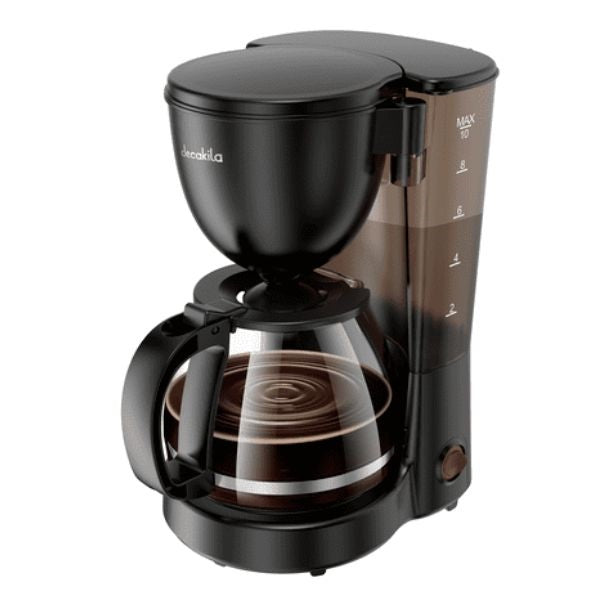 Cafetera de Goteo 10 Tazas (1.25 L) con Filtro Permanente Negra Decakil KUCF001B (Caja de 6 Piezas)