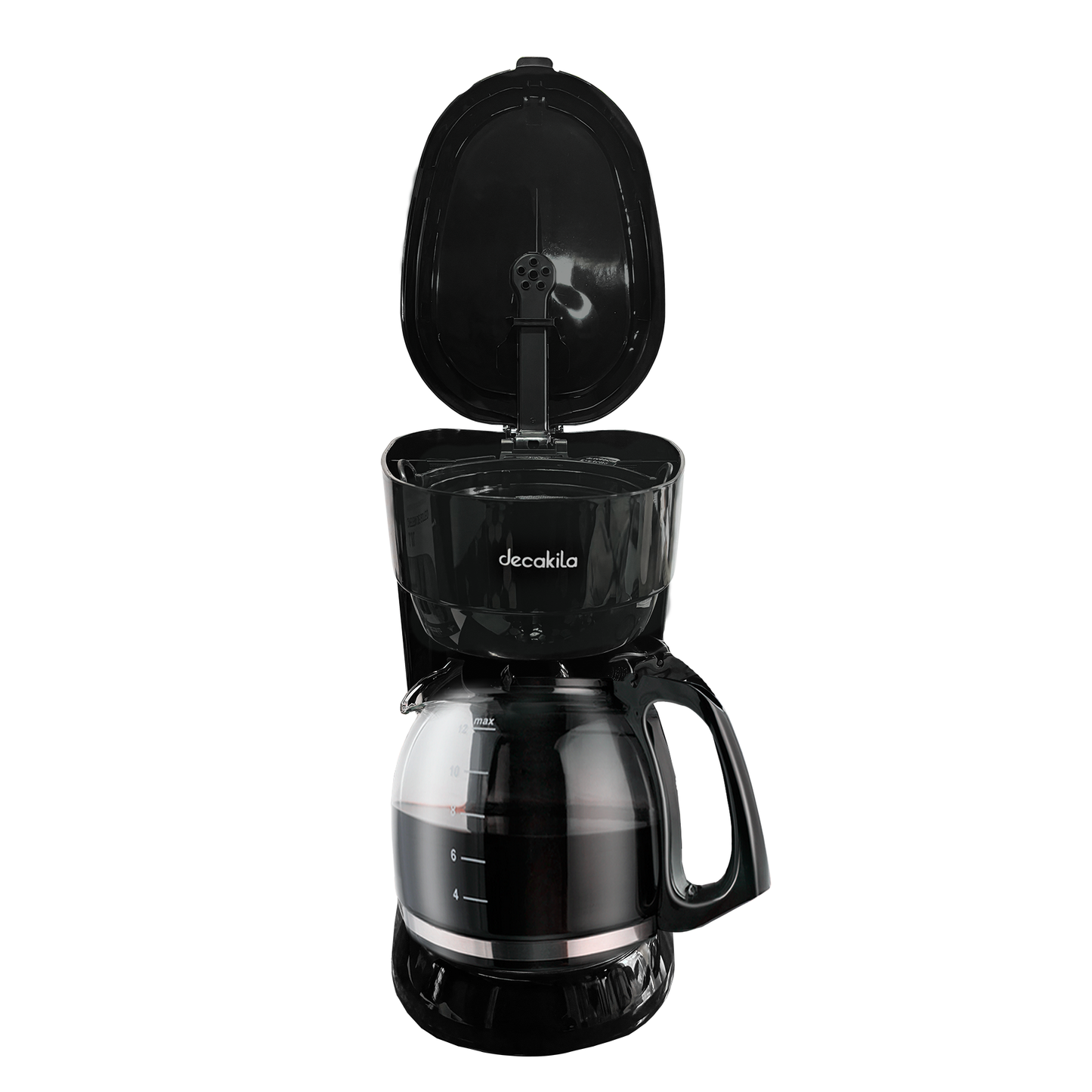 Cafetera de Goteo 12 Tazas (1.8 L) con Filtro Permanente Negra Decakila KUCF036B (Caja con 4 Piezas)