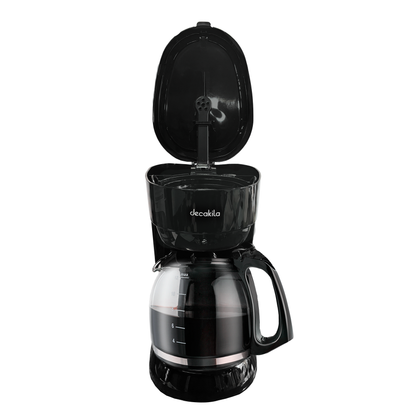 Cafetera de Goteo 12 Tazas (1.8 L) con Filtro Permanente Negra Decakila KUCF036B (Caja con 4 Piezas)