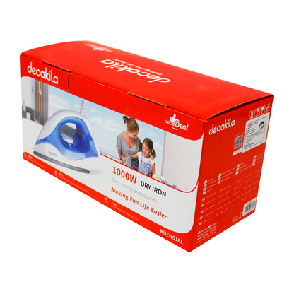 Plancha Seca con Antiadherente 1000 W Azul Decakila KUEN018L (PAQUETE DE 12 PZAS)