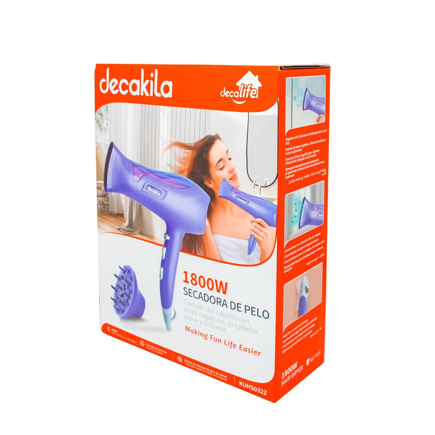 Secadora para Cabello 1800 W Morada Decakila KUHS032Z