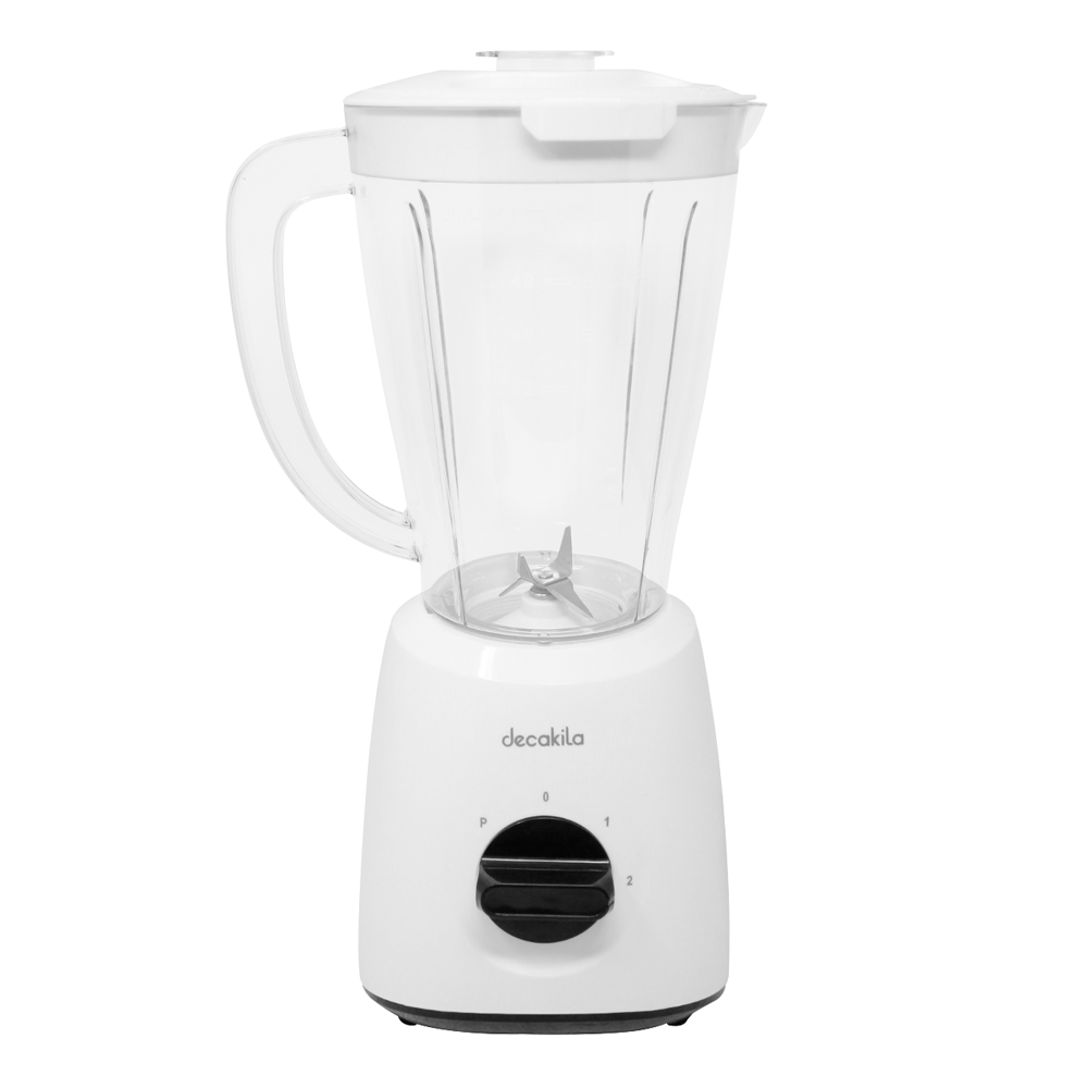 Licuadora 2 Velocidades + Pulso Vaso de Plástico 400 W Blanca Decakila KUJB001W (PAQUETE DE 6 PZAS)