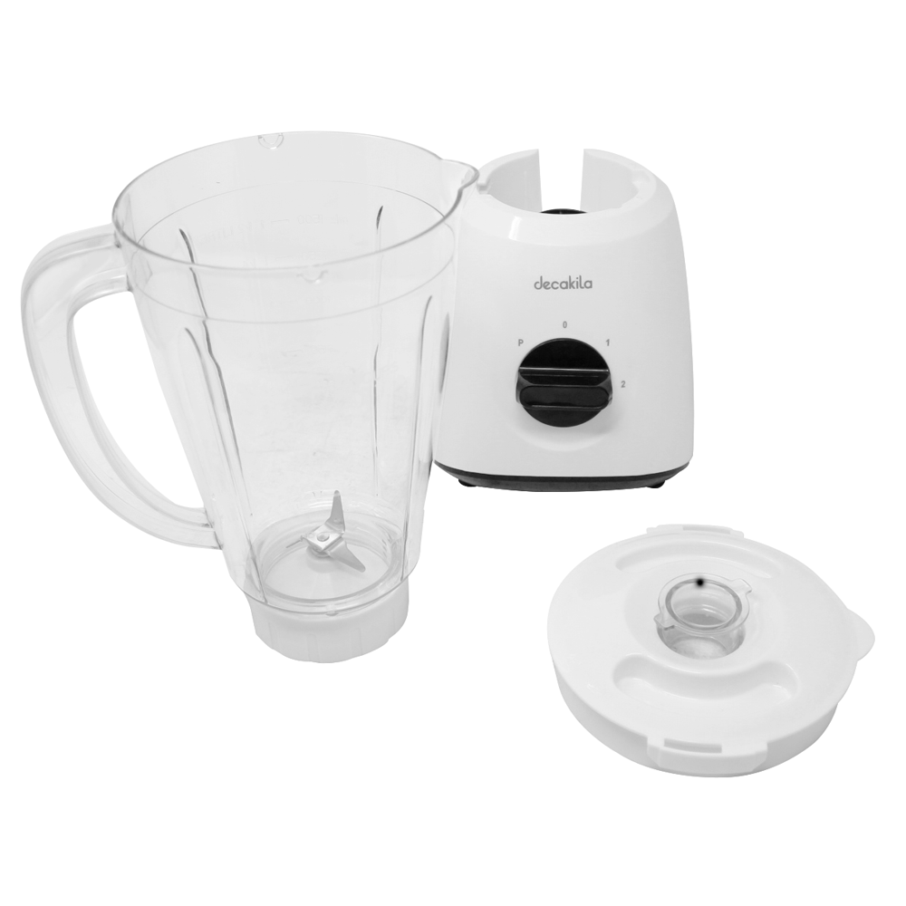 Licuadora 2 Velocidades + Pulso Vaso de Plástico 400 W Blanca Decakila KUJB001W (PAQUETE DE 6 PZAS)