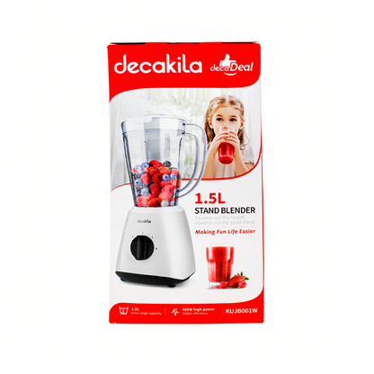 Licuadora 2 Velocidades + Pulso Vaso de Plástico 400 W Blanca Decakila KUJB001W (PAQUETE DE 6 PZAS)