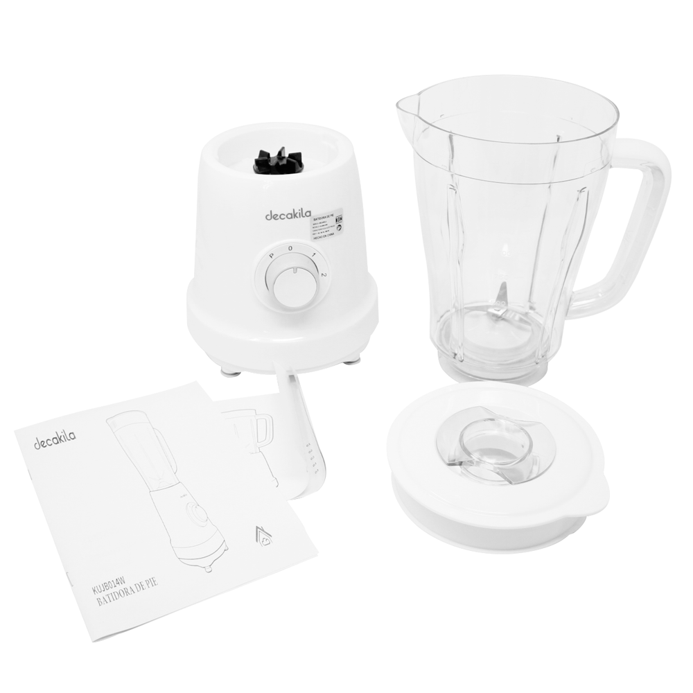 Licuadora 2 Velocidades + Pulso Vaso de Plástico 500 W Blanca Decakila KUJB014W