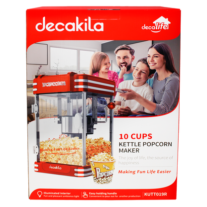 Máquina de Palomitas Tipo Cinema 2.5 Oz Roja Decakila KUTT019R