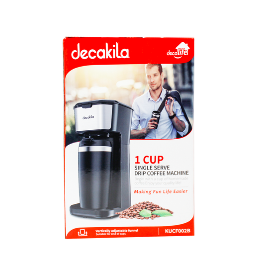 Cafetera de Goteo Personal con Vaso Térmico de 400 ml 600 W Decakila KUCF002B (CAJA DE 6 PZAS)