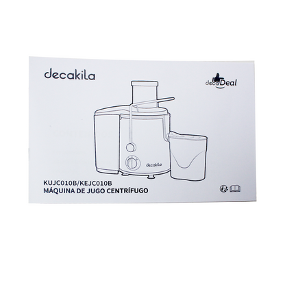 Extractor de Jugo Centrífugo Boca Ancha 350 W Decakila KUJC010B (Caja de 4 Piezas)