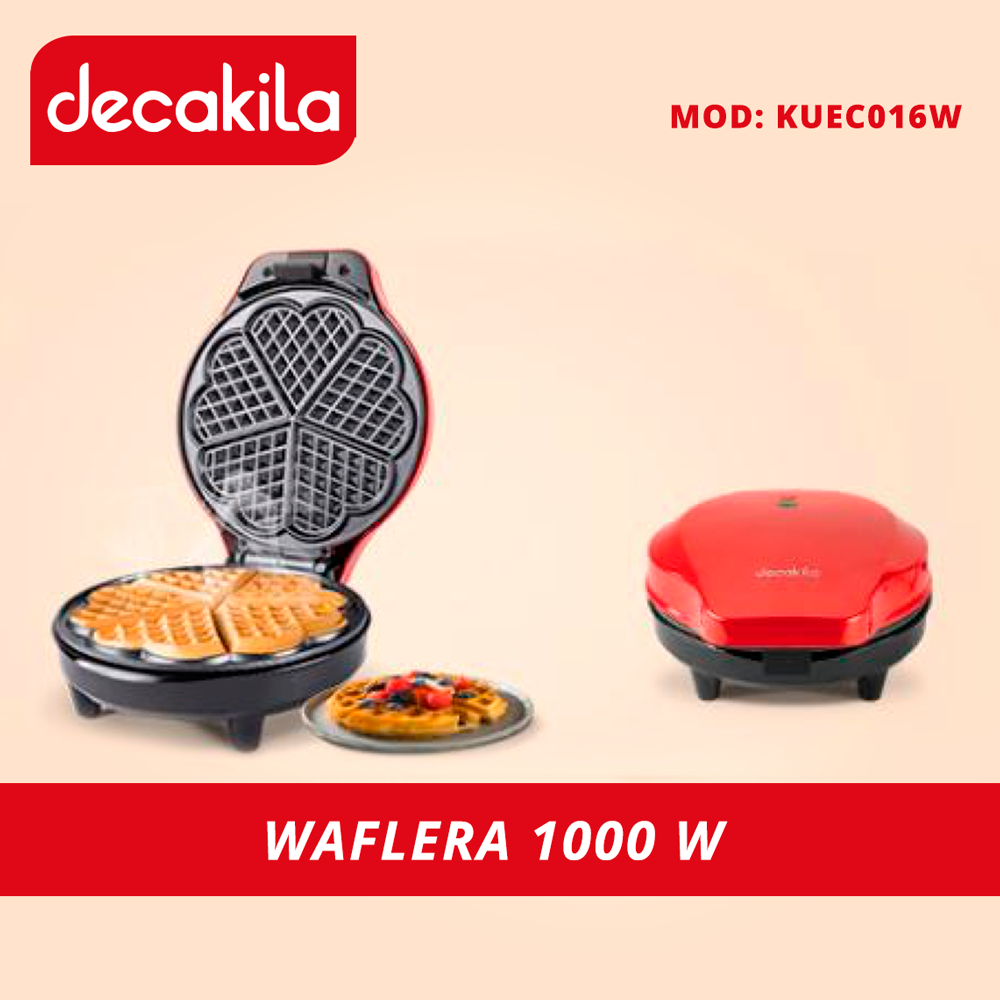 Máquina para Waffles Antiadherente 1000 W Roja Decakila KUEC016W – decashop