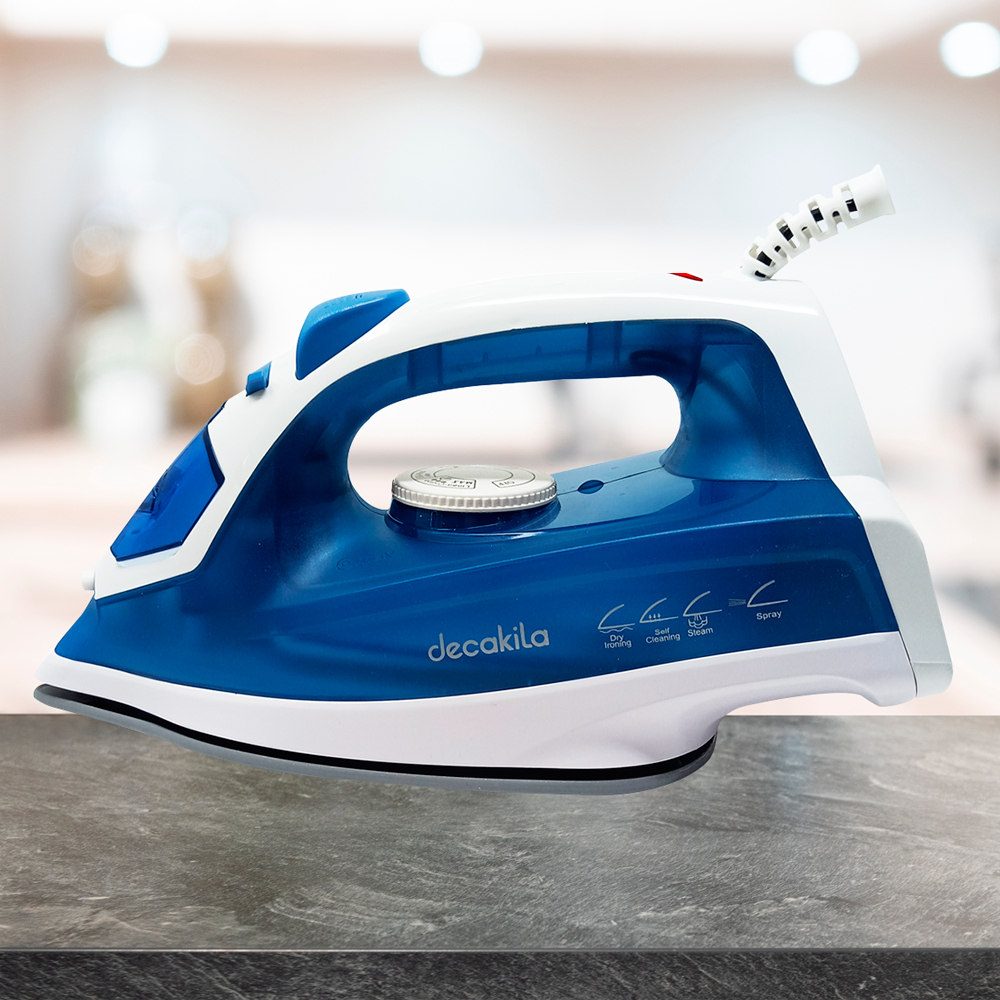 Plancha de Vapor Suela Cerámica 1100 W Azul Decakila KUEN020L