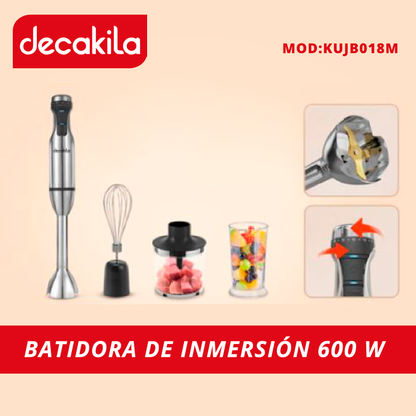 Batidora de Inmersión 4 en 1 600 W Acero Inoxidable Decakila KUJB018M