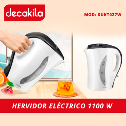 Hervidor Eléctrico 1.7 L 1100 W Blanco Decakila KUKT027W