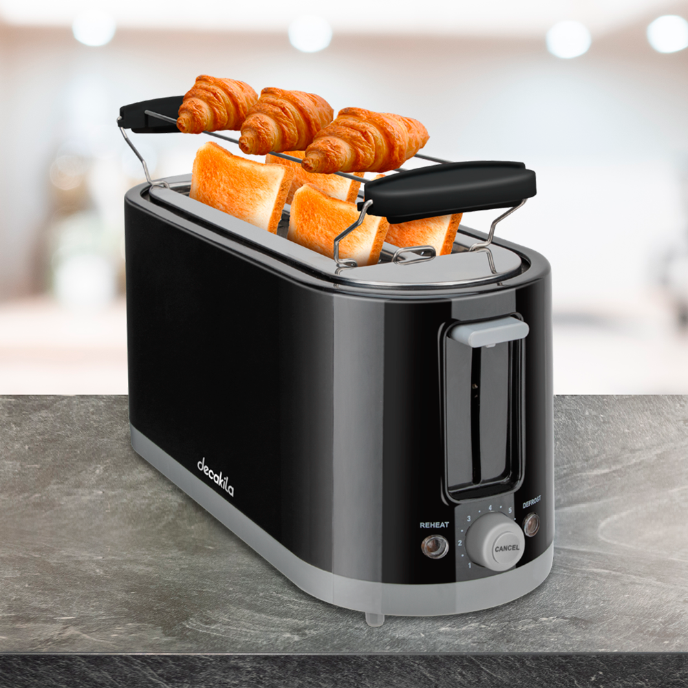 Tostador Multifunción 4 Rebanadas 1400 W Negro Decakila KUTS011B
